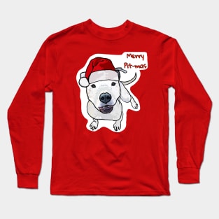 Merry Pitmas (white) Long Sleeve T-Shirt